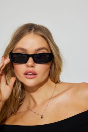 Black / Grey Women Garage Slim 90's Sunglasses | A-7160452