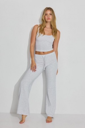 Grey Women Garage Waffle Flare Pants | A-1486975